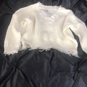 Juniors Heavyweight Cream Sweater